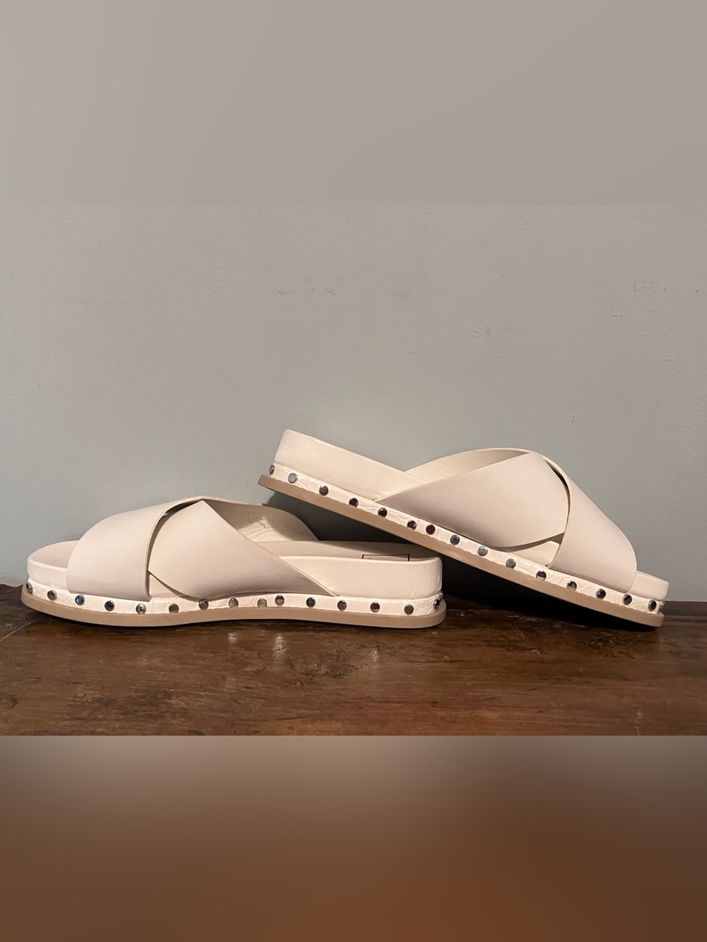 Dolce Vita Gracy off-white crisscross platform slide sandals - Picture 3 of 5